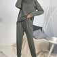 Round Neck Top and Drawstring Pants Lounge Set