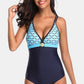 Full Size V-Neck Backless One-Piece Swimwear