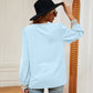 Contrast Puff Sleeve Blouse