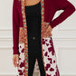 Printed Long Sleeve Open Front Outerwear