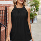 Eyelet Round Neck Sleeveless Top