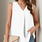 Full Size Ruched V-Neck Tank