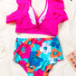 Cropped Swim Top and Floral Bottoms Set