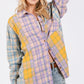 SAGE + FIG Button Up Raw Hem  Plaid Flannel Shirt