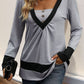 Perfee Contrast Long Sleeve T-Shirt