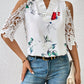 Full Size Lace Printed Half Sleeve Blouse