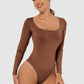 Full Size Scoop Neck Long Sleeve Bodysuit