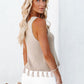 Cutout Tassel Round Neck Tank