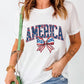 AMERICA Round Neck Short Sleeve T-Shirt