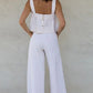 Square Neck Wide Strap Top and Pants Set