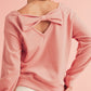 Bow Cutout Round Neck Long Sleeve Sweatshirt