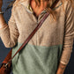 Contrast Half Zip Long Sleeve Sweatshirt