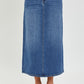 RISEN High Rise Back Slit Denim Skirt