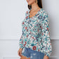 Floral Notched Long Sleeve Blouse