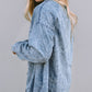 Button Up Dropped Shoulder Denim Top