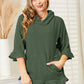 Full Size Waffle-Knit Ruffle Hem Hoodie