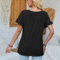 Frill Round Neck Petal Sleeve Blouse