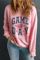 GAME DAY Round Neck Long Sleeve Sweatshirt Blush Pink