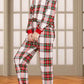 Plaid Round Neck Top and Pants Set