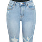 Distressed Pocketed Denim Shorts