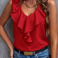 Ruffled V-Neck Tank