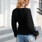 Balloon Sleeve Plunge Peplum Blouse