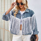 Tassel Button Up Dropped Shoulder Denim Jacket