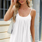 Eyelet Scoop Neck Ruched Cami