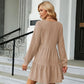 V-Neck Long Sleeve Mini Dress