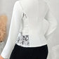 Lace Detail Open Front Long Sleeve Blazer