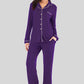 Collared Neck Long Sleeve Loungewear Set with Pockets