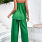 Strapless Top and Wide Leg Pants Set