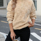 Fuzzy Quarter Zip Long Sleeve Sweatshirt