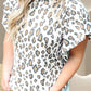 Leopard Round Neck Short Sleeve Blouse