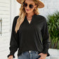 Full Size Notched Long Sleeve T-Shirt