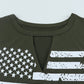 US Flag Graphic Cutout Round Neck Tank