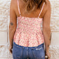 Smocked Square Neck Spaghetti Strap Cami