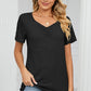 Ruched Heathered Short Sleeve T-Shirt