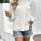 Swiss Dot Lace Detail Button Up Long Sleeve Shirt