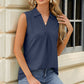 Eyelet Johnny Collar Tank