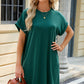 Round Neck Rolled Short Sleeve Tee Dress