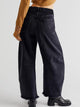 Raw Hem Wide Leg Jeans with Pockets Black