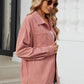 Button Up Dropped Shoulder Long Sleeve Outerwear