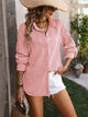 Mandy Button Up Dropped Shoulder Shirt Blush Pink