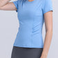 Round Neck Short Sleeve Active Top