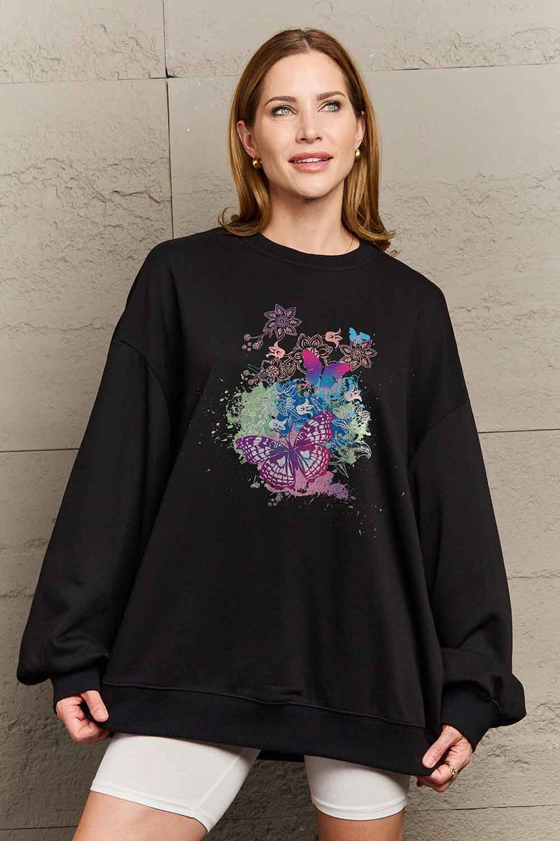 Simply Love Simply Love Full Size Butterfly Graphic Sweatshirt