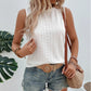 Eyelet Round Neck Tank