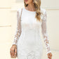 Round Neck Long Sleeve Lace Dress