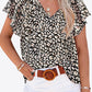 Floral V-Neck Flutter Sleeve Blouse