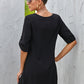 Buttoned V-Neck Dress